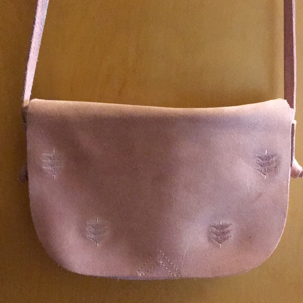 TOMS pink soft suede crossbody bag
